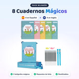 Cuadernos Mágicos Montessori Bilingües · Pack 8 Libros (4 Español + 4 Inglés) + 2 Bolígrafos Mágicos