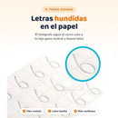 Trazo guiado: letras hundidas en el papel