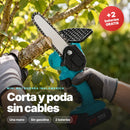 Mini motosierra inalámbrica: corta y poda sin cables